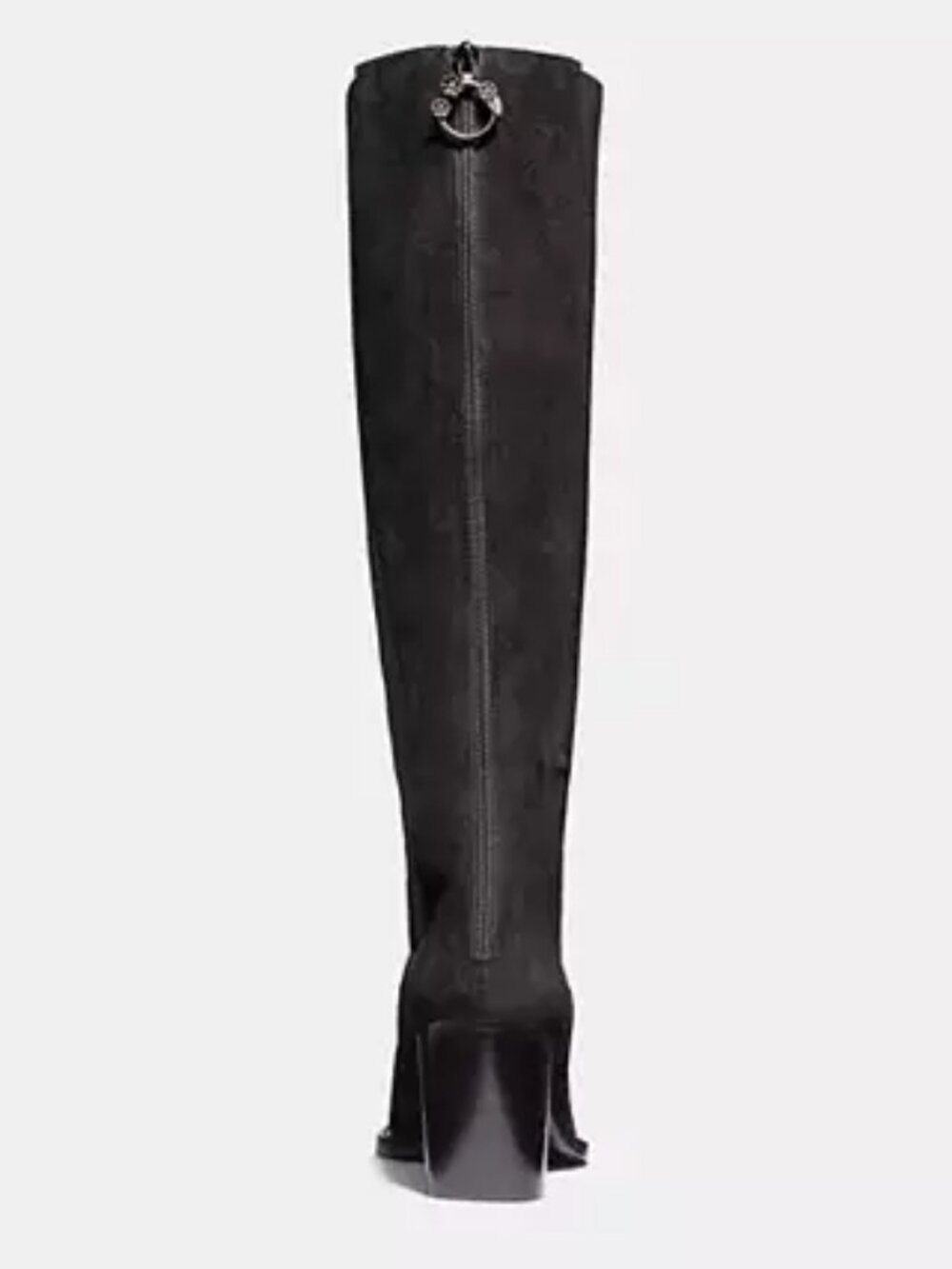 Womens Coach Lace-Up Black Suede Western Style Tall Boot 7.5 - Picture 3 of 16